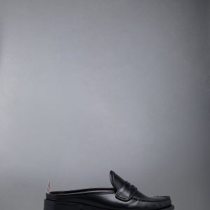 CALF FLEXIBLE LEATHER SOLE PENNY LOAFER MULE