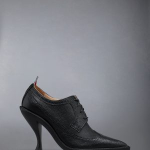 PEBBLE GRAIN LONGWING HEELED BROGUE 105MM