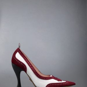 CALF SUEDE LOW THROAT WINGTIP PUMP 105MM