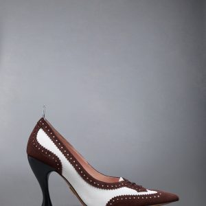 CALF SUEDE LOW THROAT WINGTIP PUMP 90MM