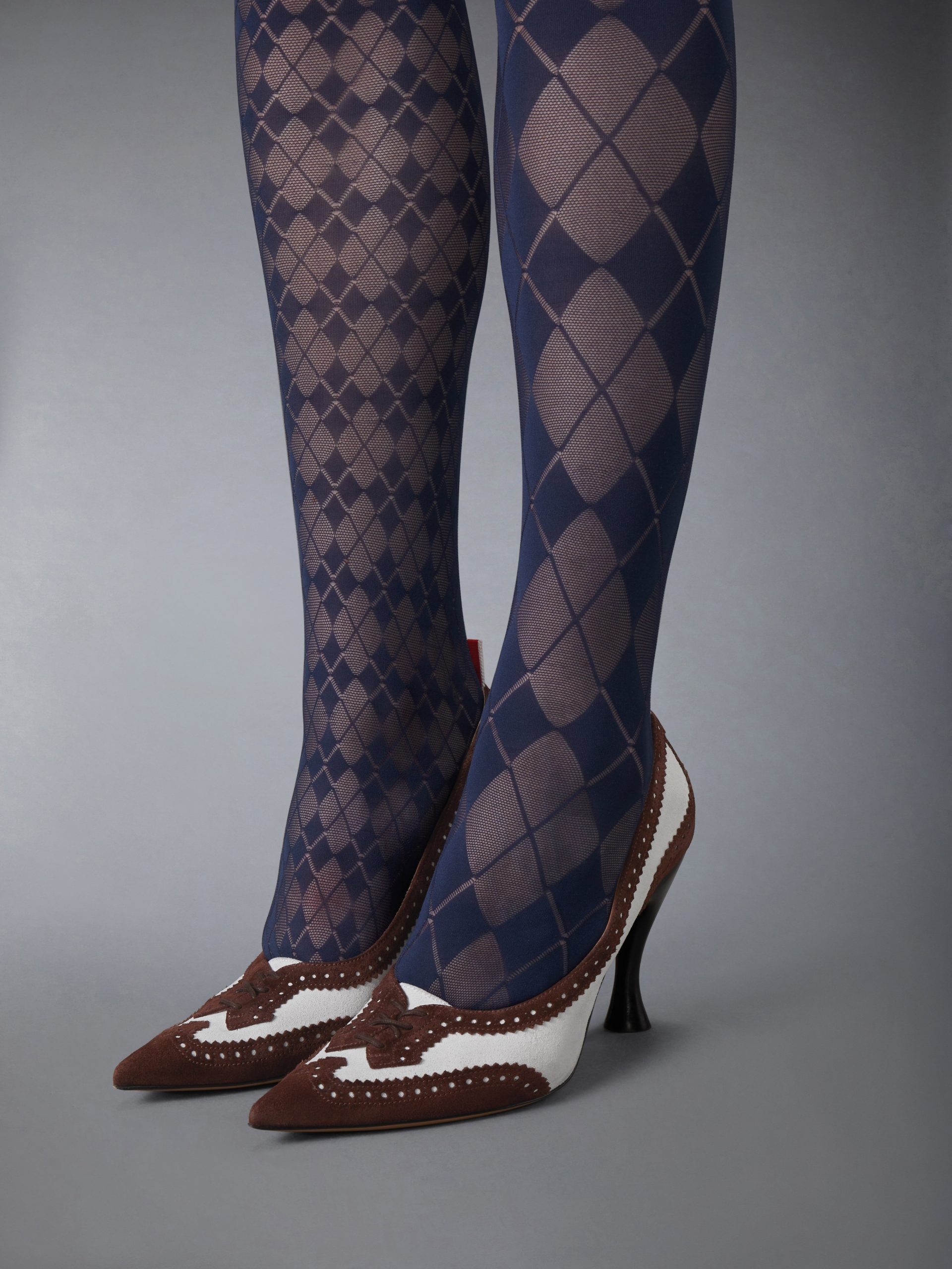 CALF SUEDE LOW THROAT WINGTIP PUMP 90MM - Image 4