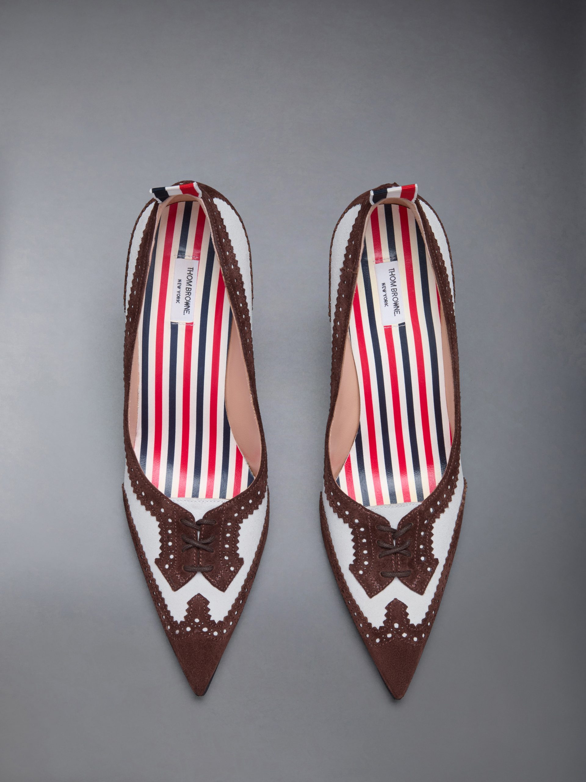 CALF SUEDE LOW THROAT WINGTIP PUMP 90MM - Image 5