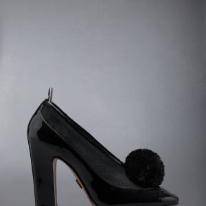 CALF SUEDE POM POM OPERA PUMP 90MM