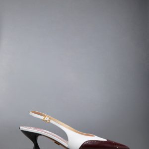 SOFT SPAZZOLATO SHINY CALF WINGTIP SLINGBACK 50MM