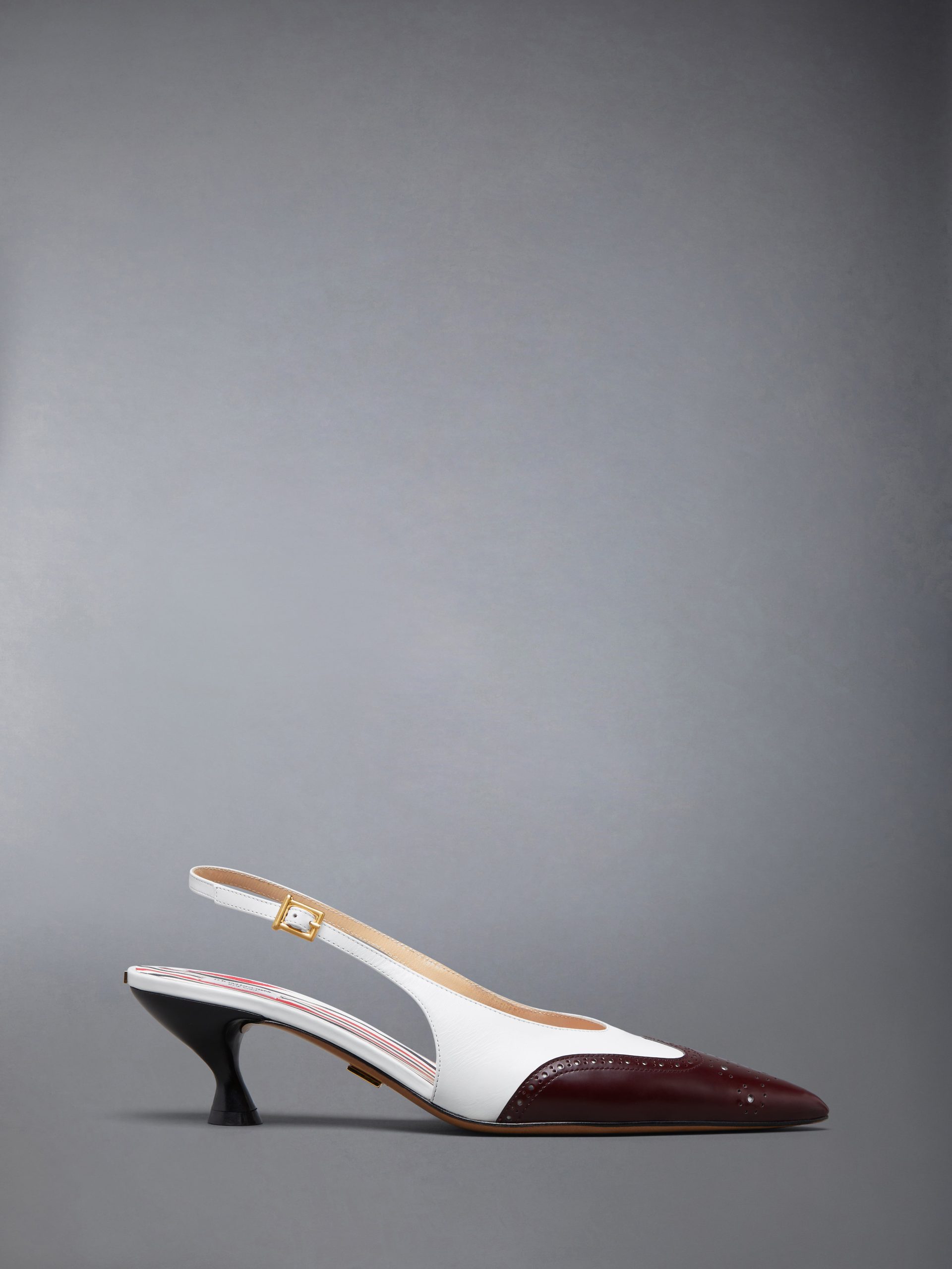 SOFT SPAZZOLATO SHINY CALF WINGTIP SLINGBACK 50MM