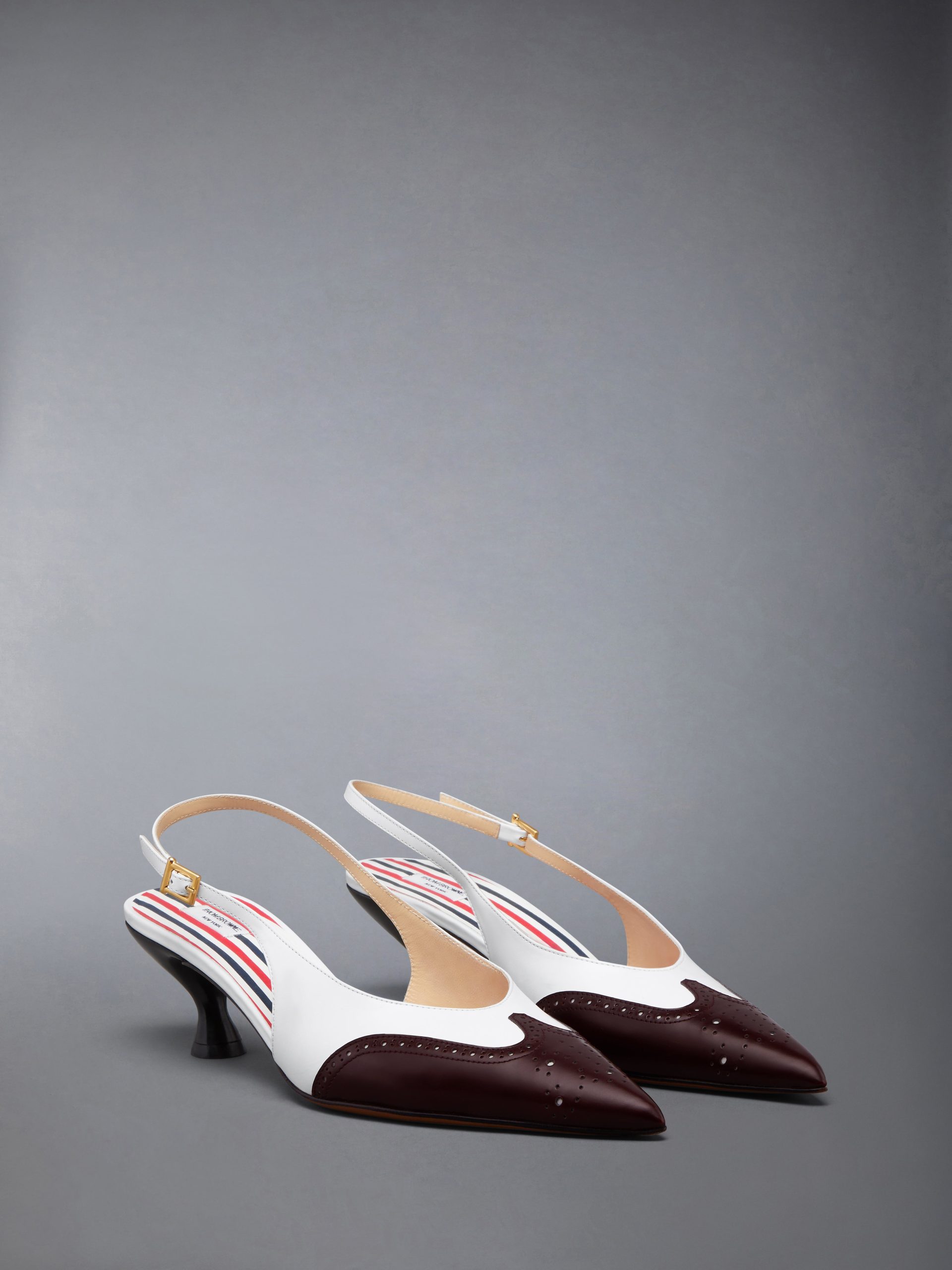 SOFT SPAZZOLATO SHINY CALF WINGTIP SLINGBACK 50MM - Image 2