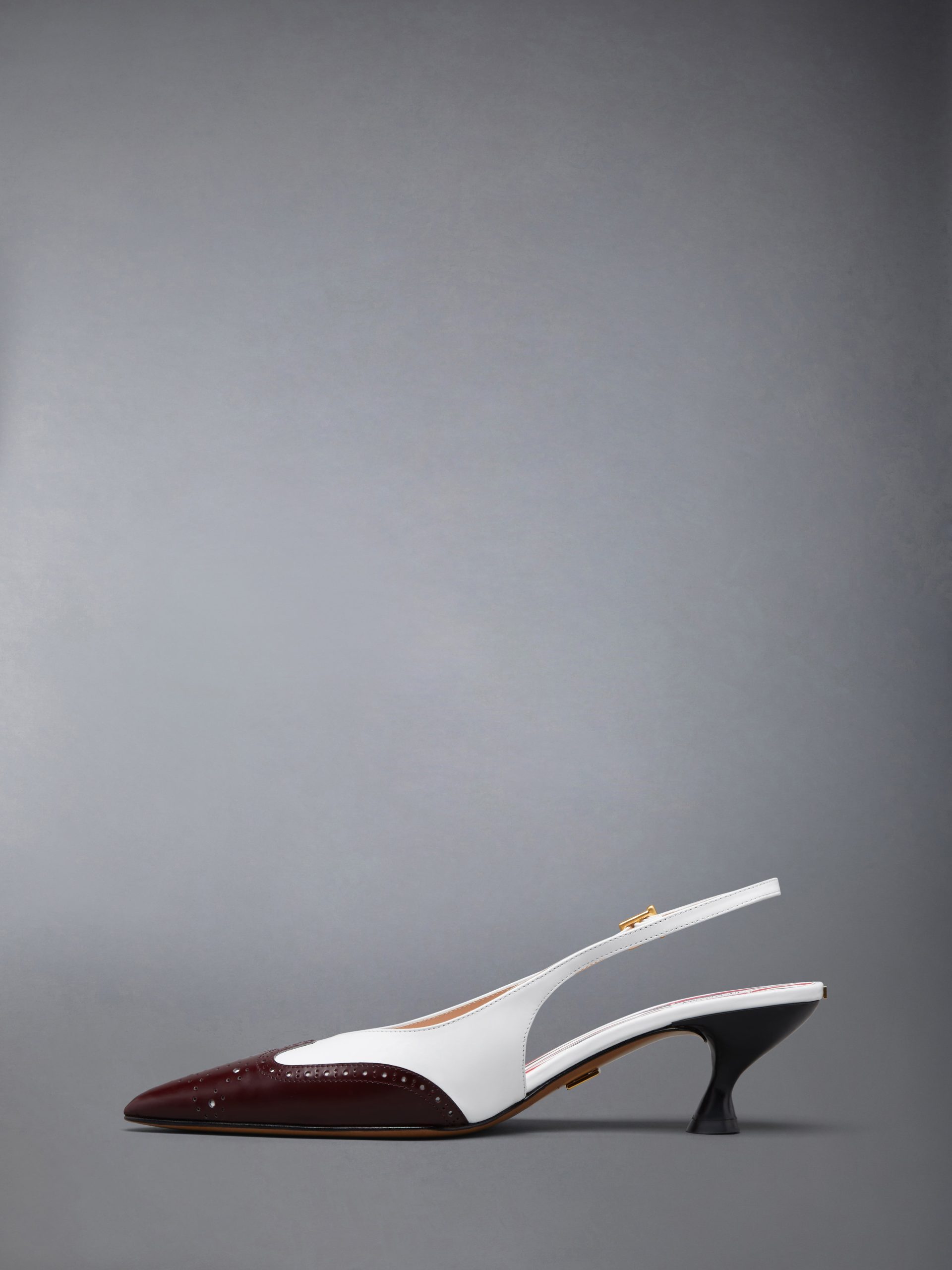 SOFT SPAZZOLATO SHINY CALF WINGTIP SLINGBACK 50MM - Image 3