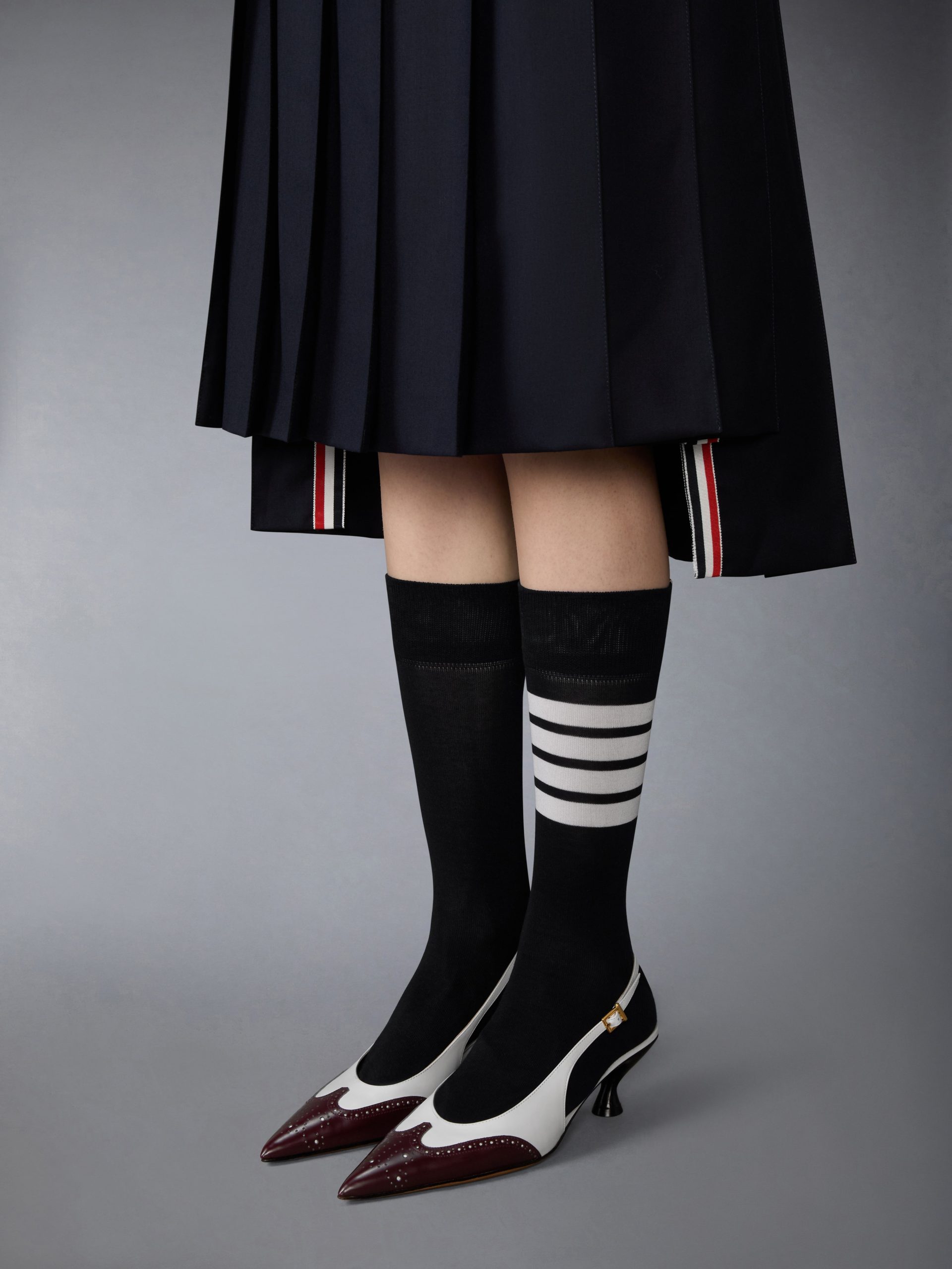 SOFT SPAZZOLATO SHINY CALF WINGTIP SLINGBACK 50MM - Image 4