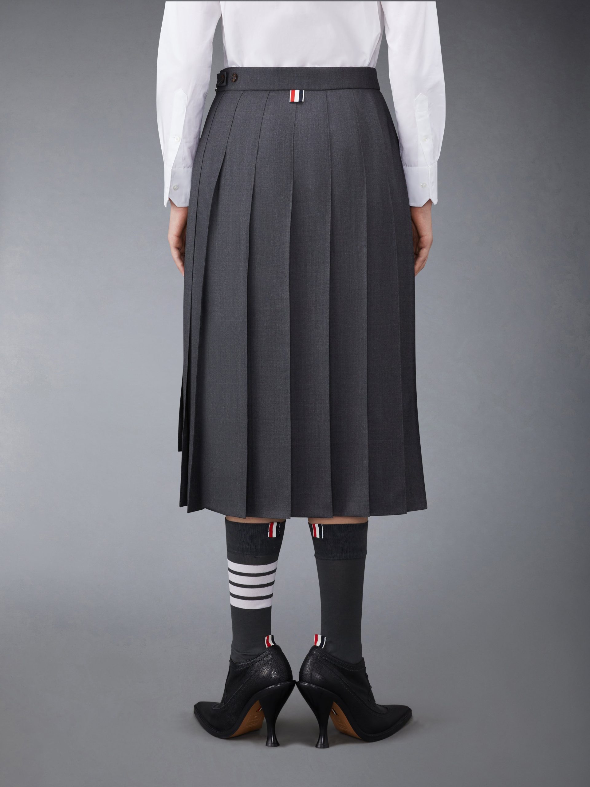 TWILL MIDI PLEATED SKIRT - Image 3