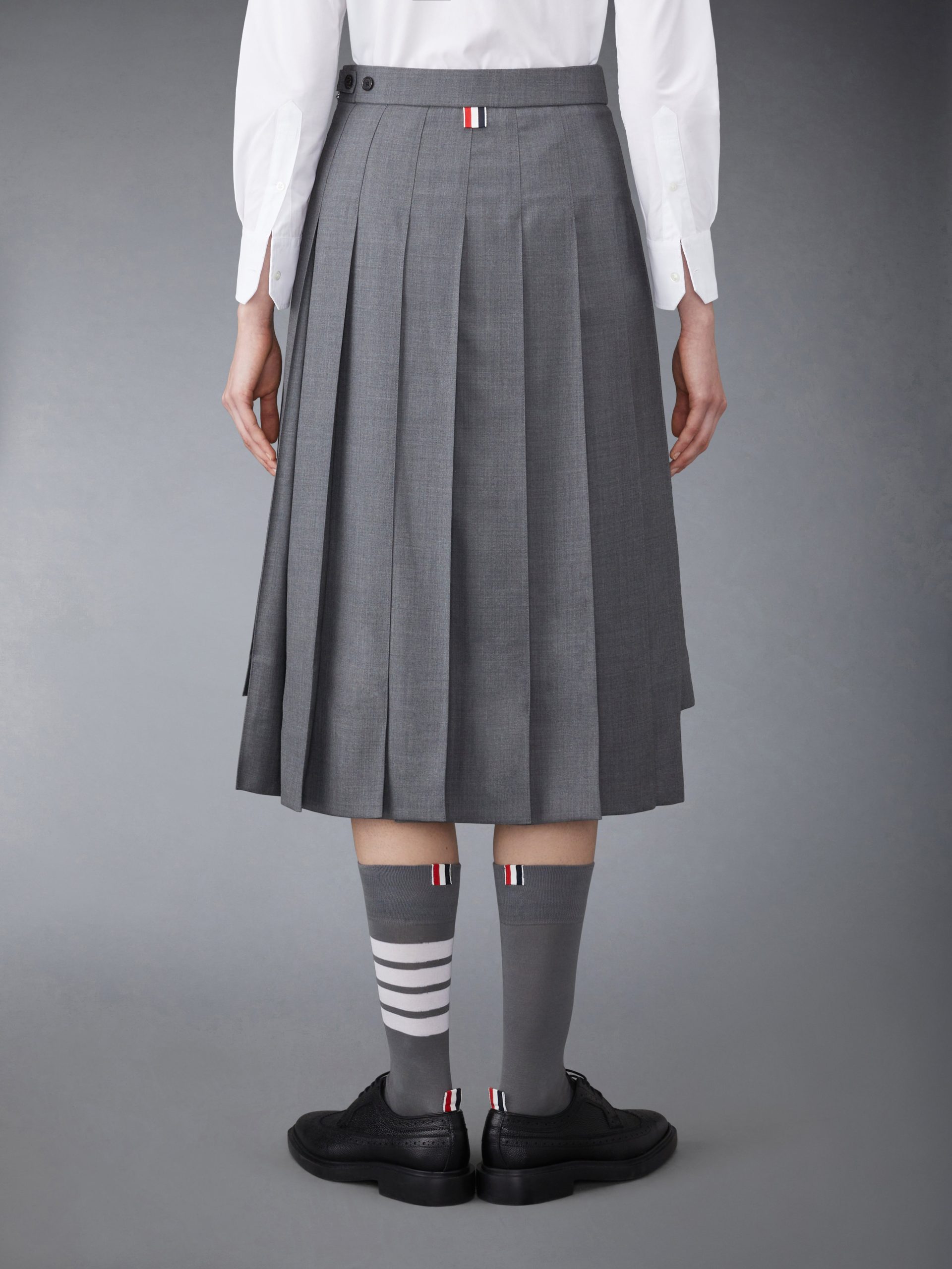 TWILL MIDI PLEATED SKIRT - Image 3