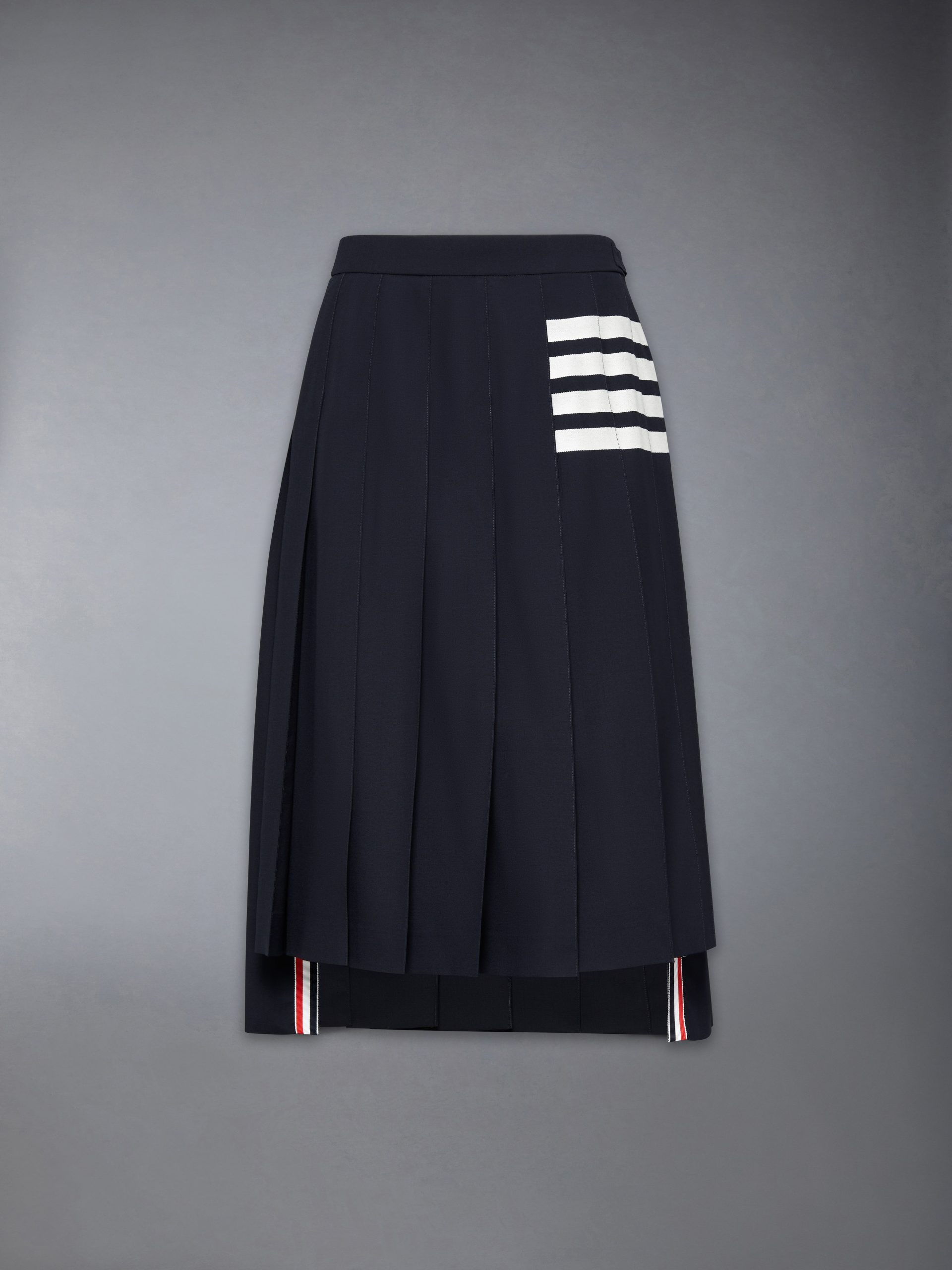 PLAIN WEAVE 4-BAR MIDI PLEATED SKIRT - Image 7