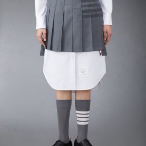 STEP TWILL SCHOOL UNIFORM 4-BAR MINI PLEATED SKIRT