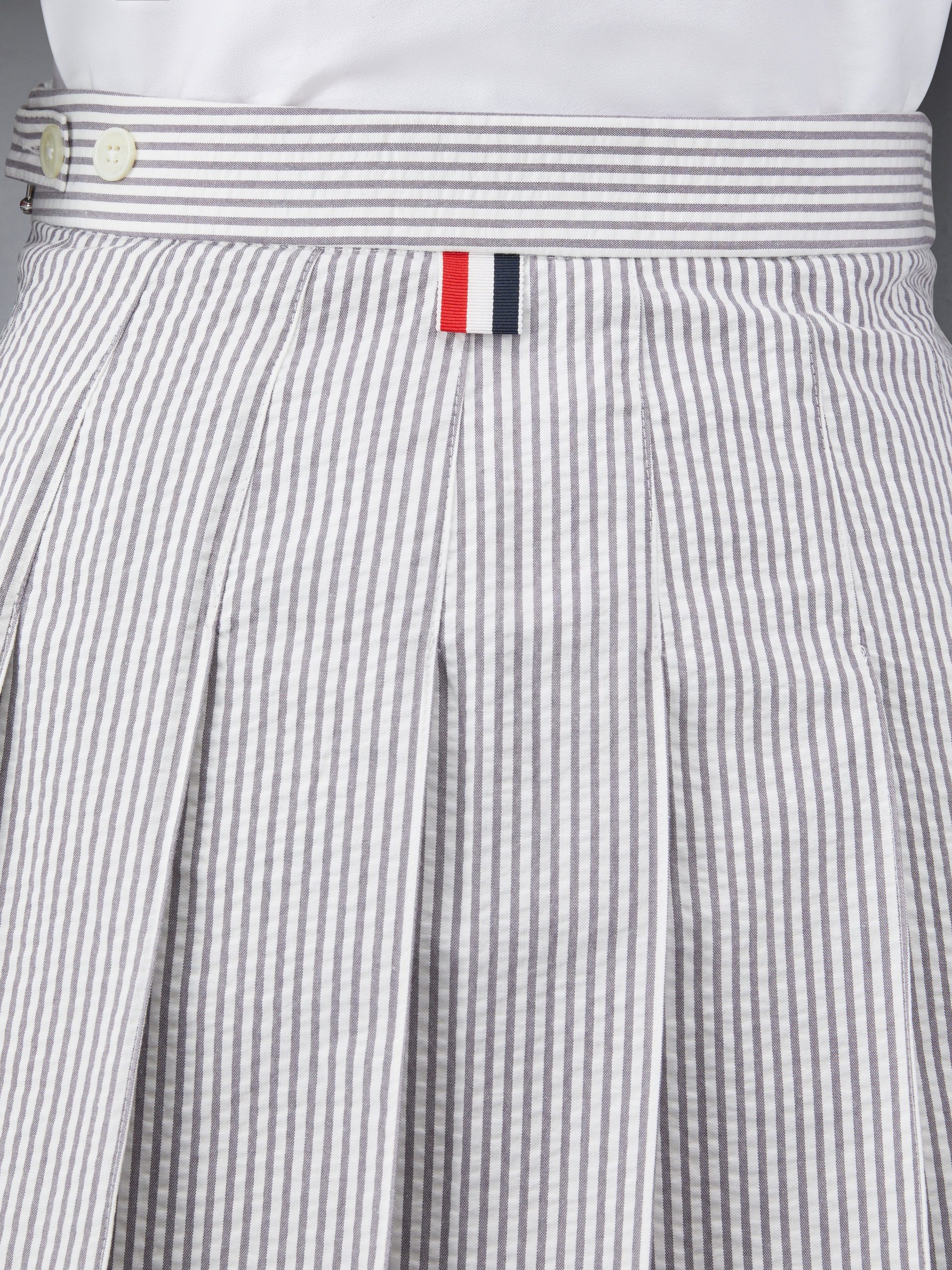 SEERSUCKER MINI PLEATED SKIRT - Image 6