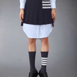 PLAIN WEAVE 4-BAR MINI PLEATED SKIRT