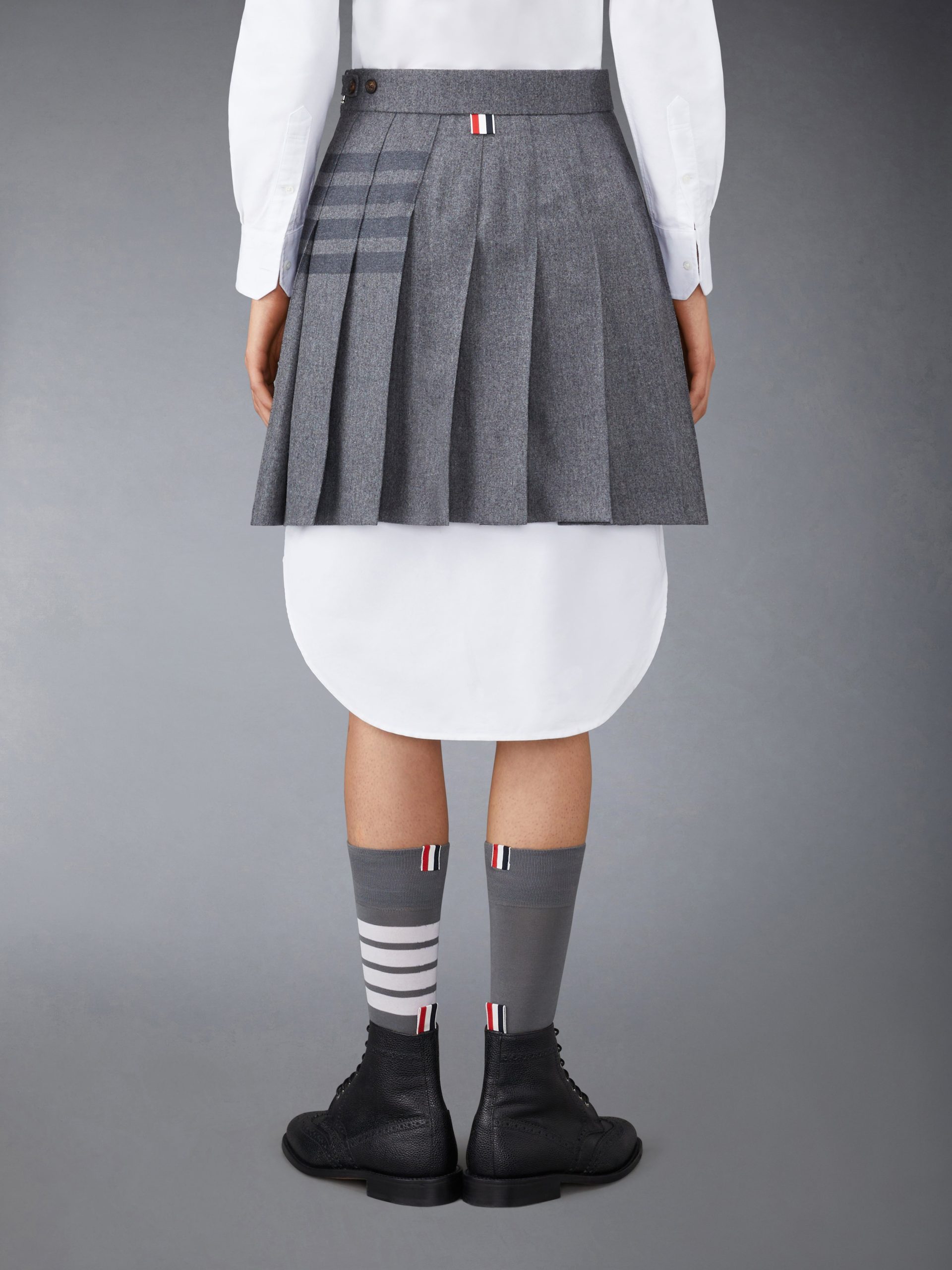 FLANNEL 4-BAR MINI PLEATED SKIRT - Image 3
