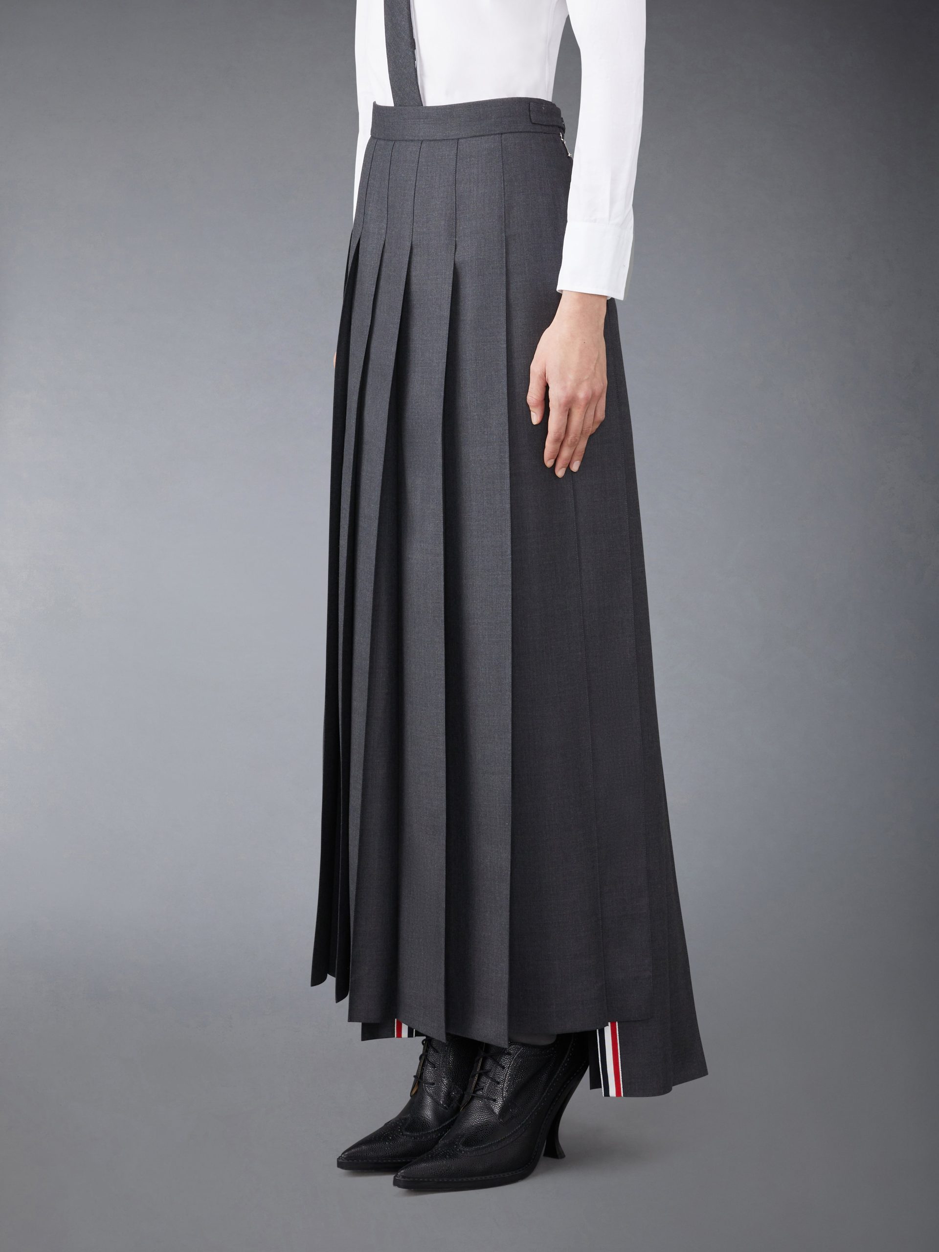 TWILL PLEATED LONG SKIRT - Image 2
