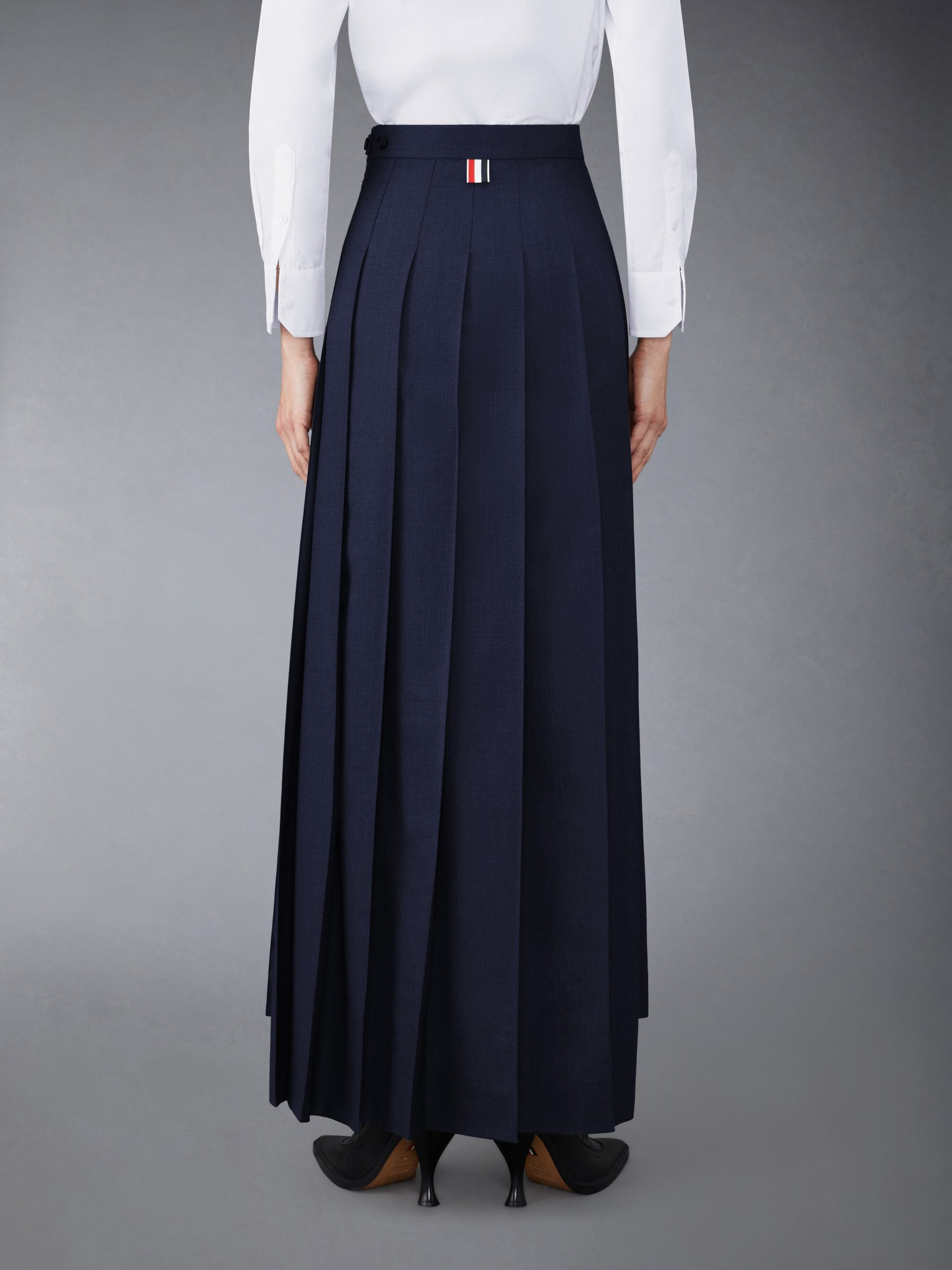 TWILL PLEATED LONG SKIRT - Image 3