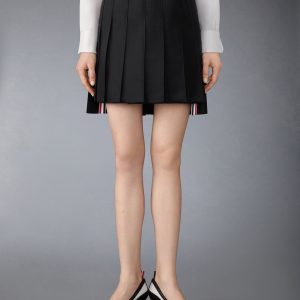 3-PLY WOOL MOHAIR PLEATED MINI SKIRT
