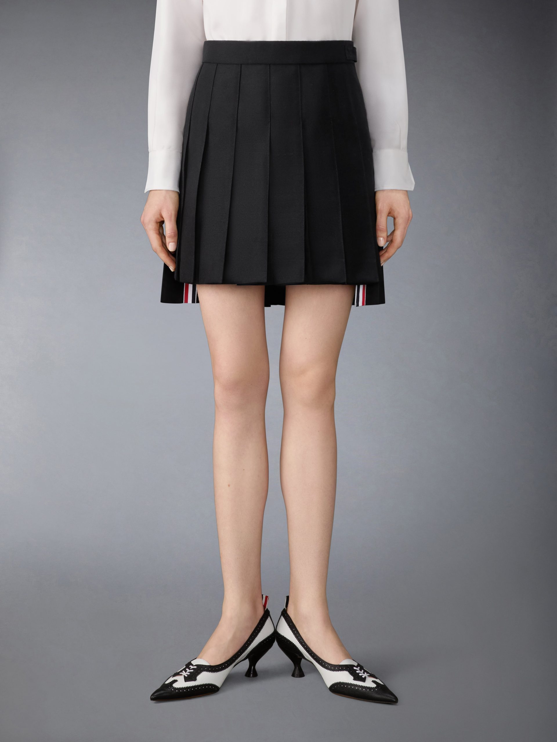 3-PLY WOOL MOHAIR PLEATED MINI SKIRT