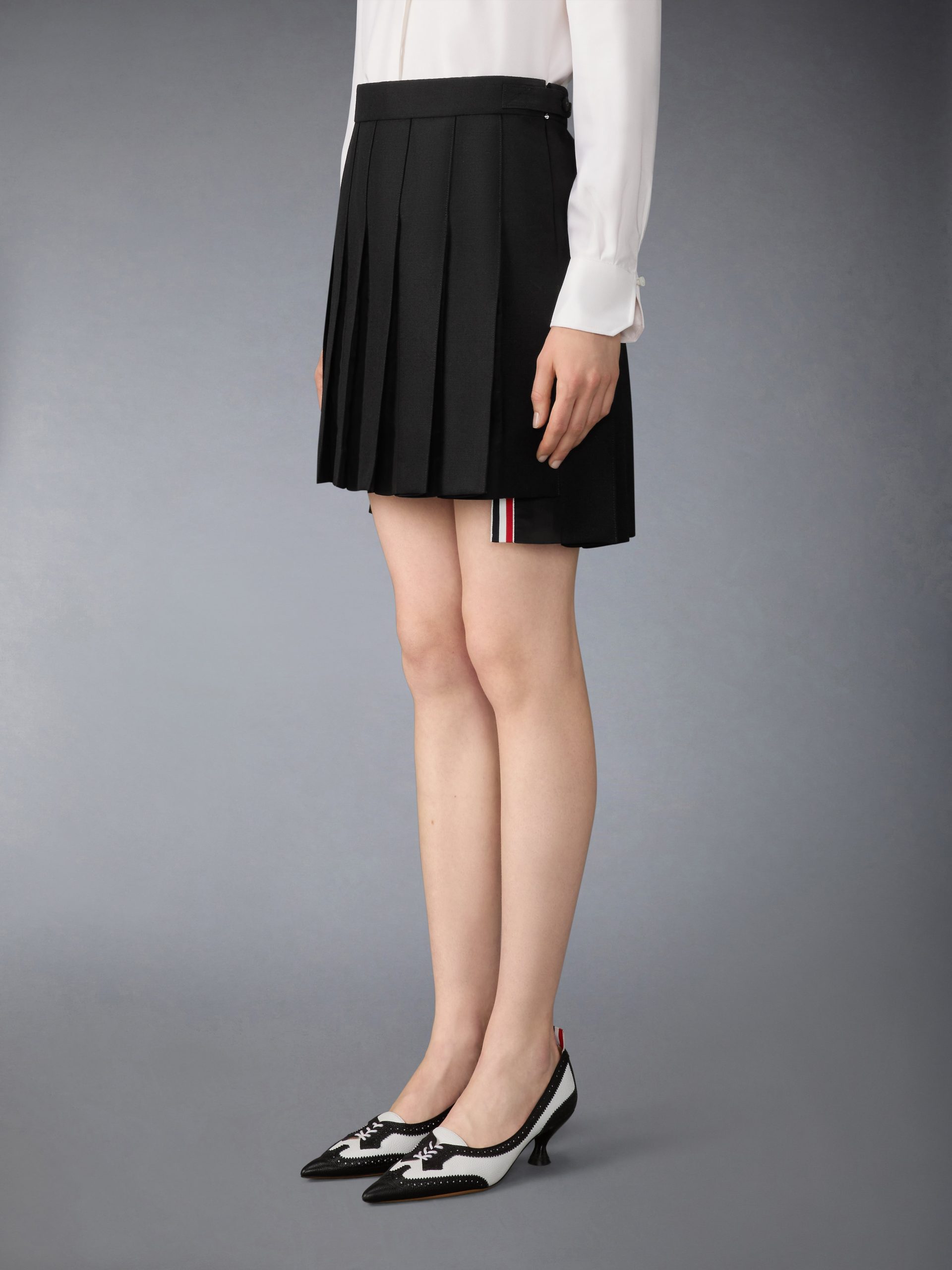 3-PLY WOOL MOHAIR PLEATED MINI SKIRT - Image 3