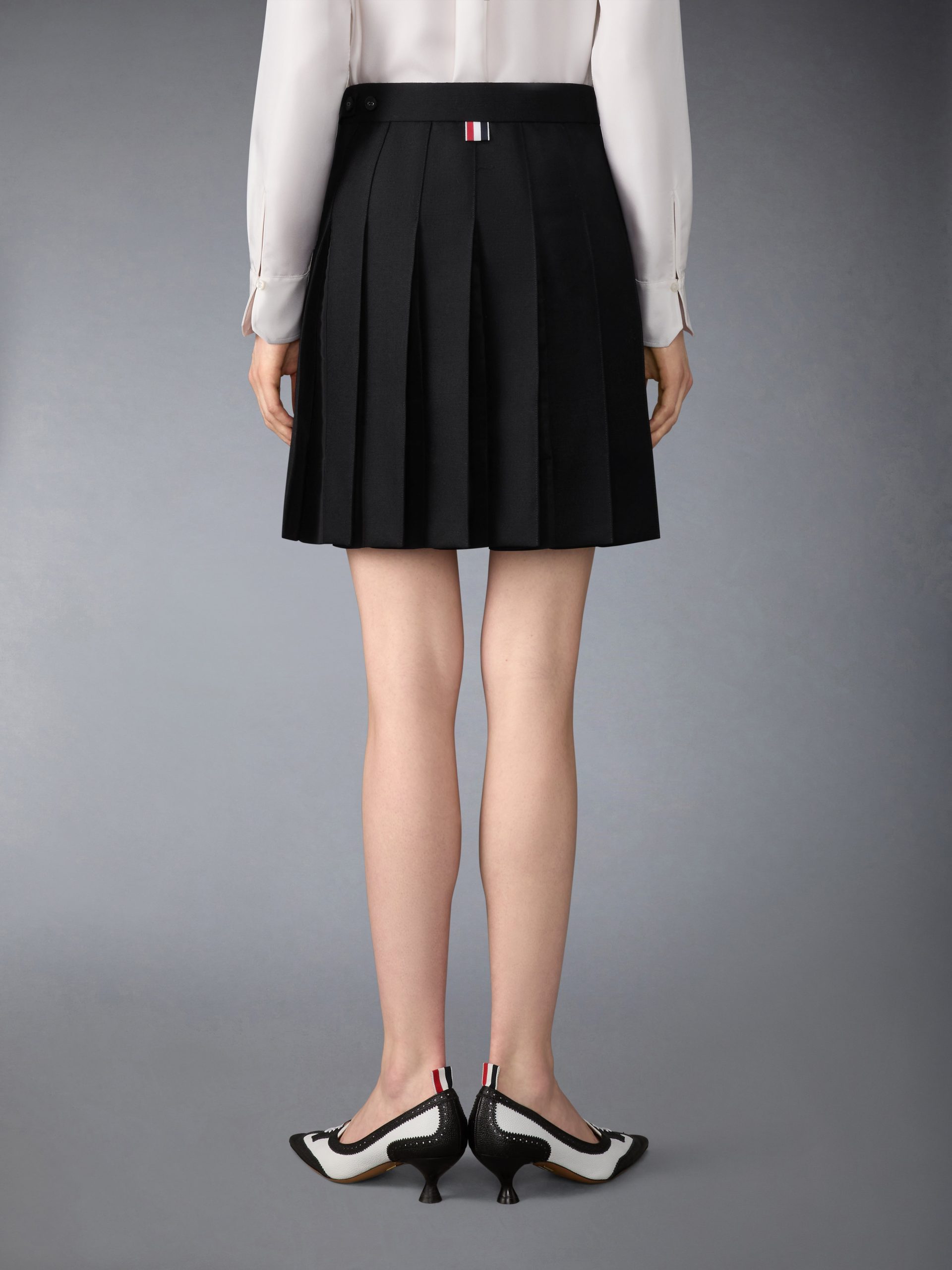 3-PLY WOOL MOHAIR PLEATED MINI SKIRT - Image 2