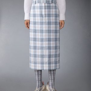 WINDOWPANE PLAID BELTLOOP SACK SKIRT