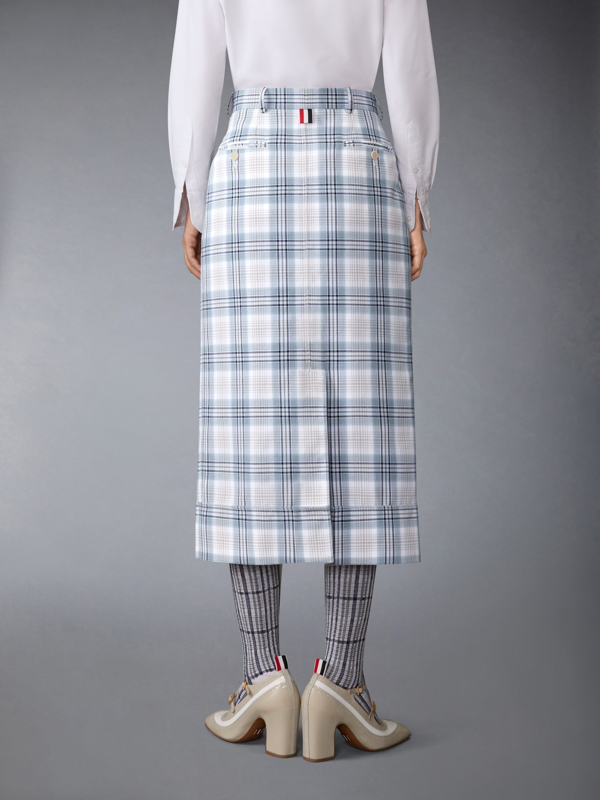 WINDOWPANE PLAID BELTLOOP SACK SKIRT - Image 3