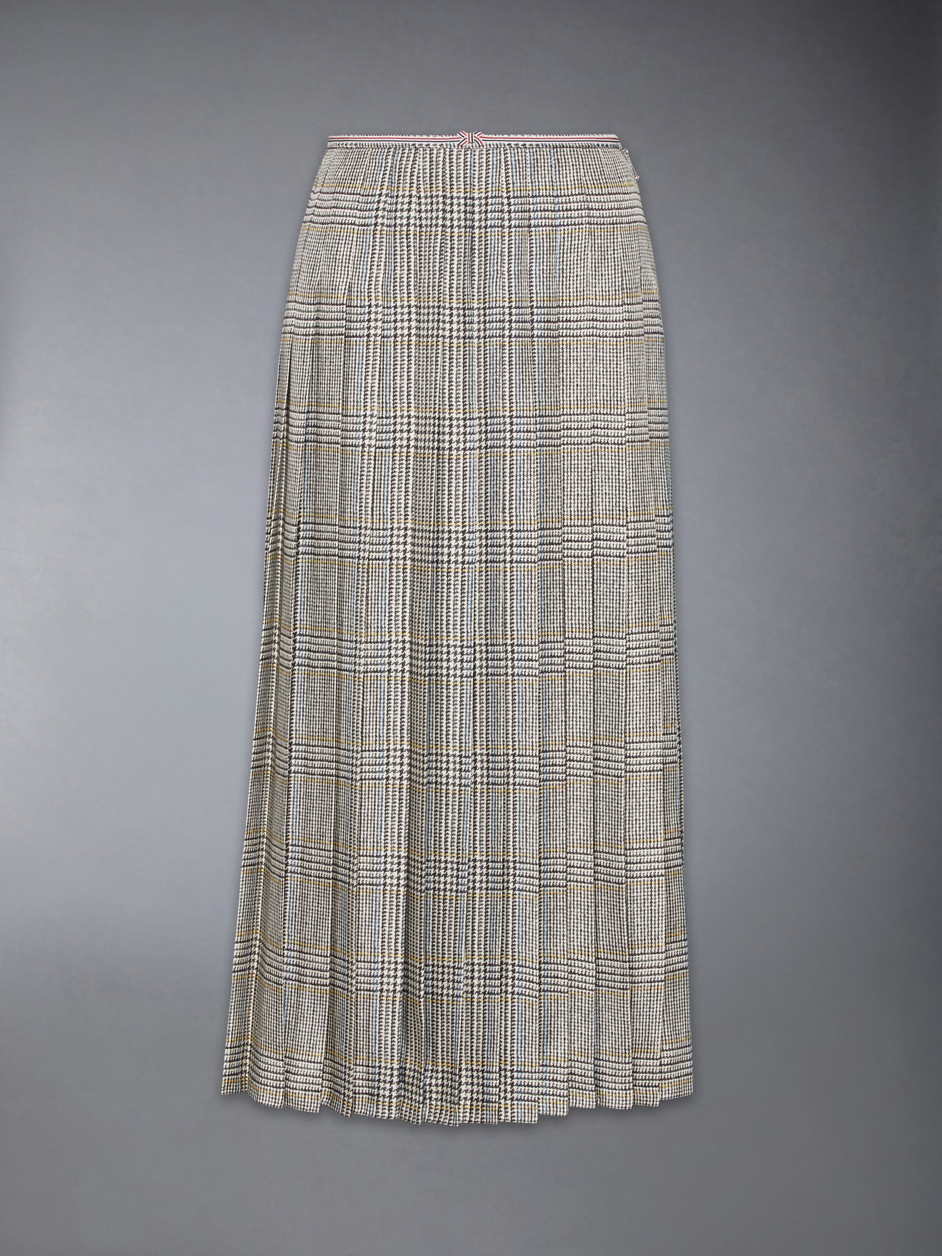 HUNTING TWEED SILK TWILL PLEATED SKIRT - Image 6