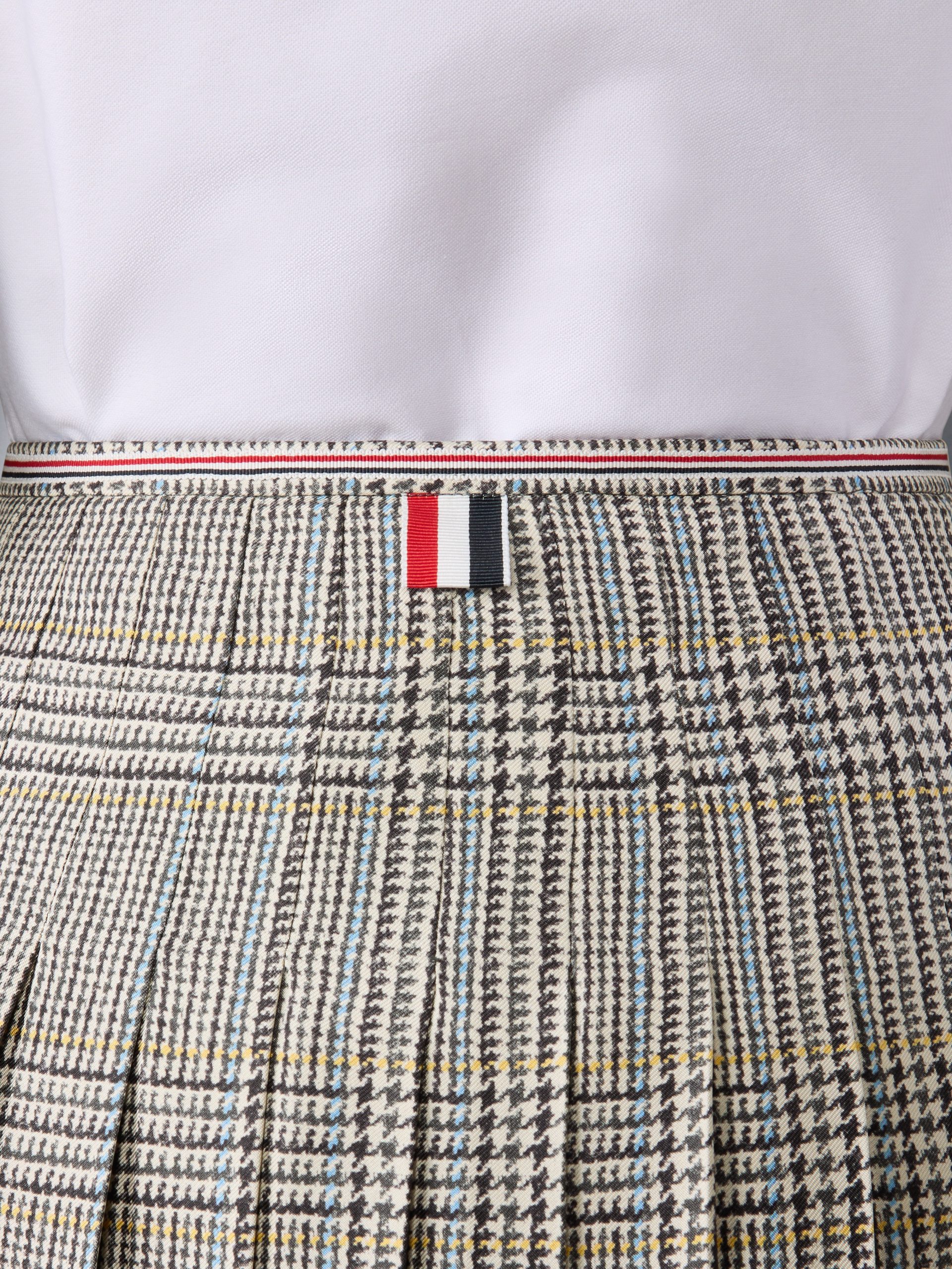 HUNTING TWEED SILK TWILL PLEATED SKIRT - Image 5