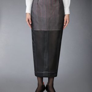 SILK ORGANZA HIGH WAISTED PENCIL SKIRT