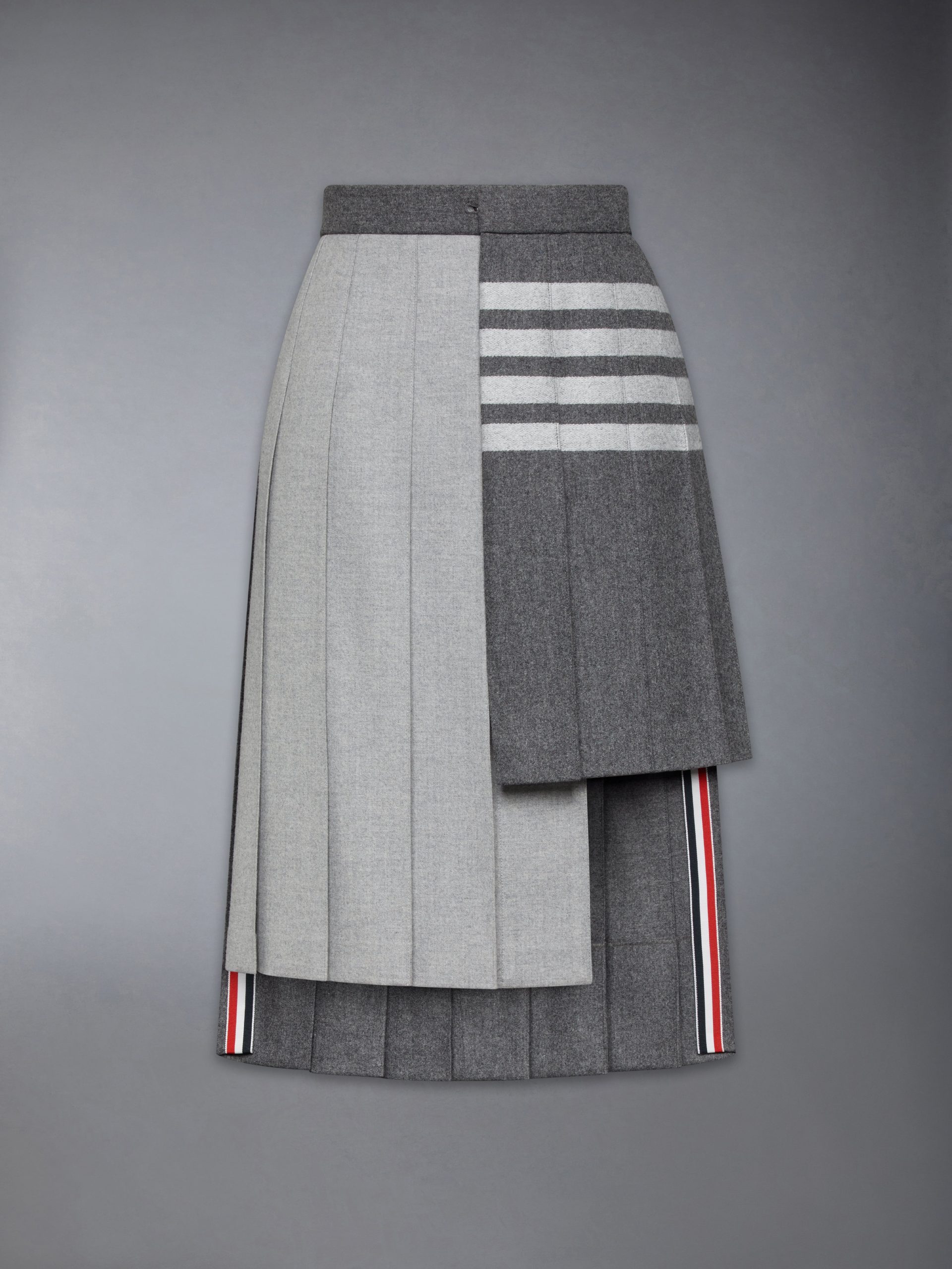 WOOL FLANNEL 4-BAR PLEATED SKIRT - Image 6