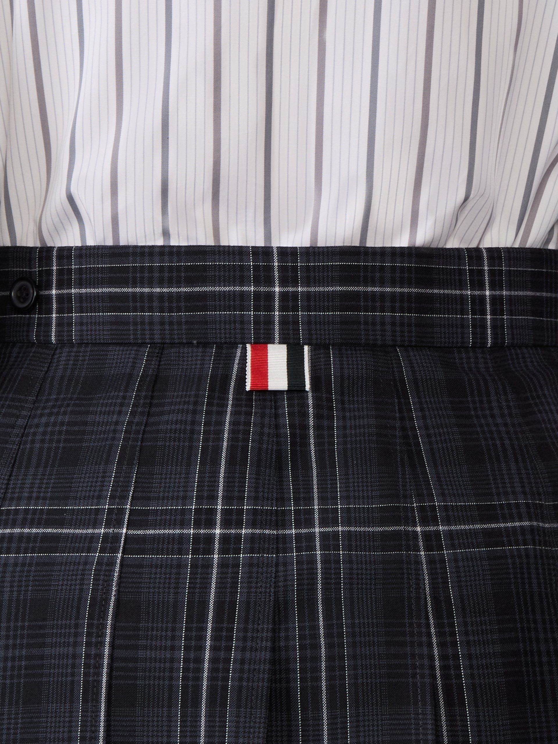 WINDOWPANE PLAID COOL WOOL PLEATED SKIRT - Image 5