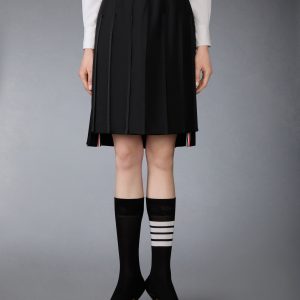 SUPER 120'S TWILL PLEATED SKIRT