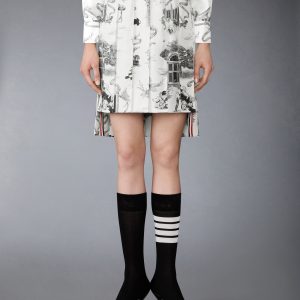 SILK TWILL HECTOR TOILE PLEATED SKIRT