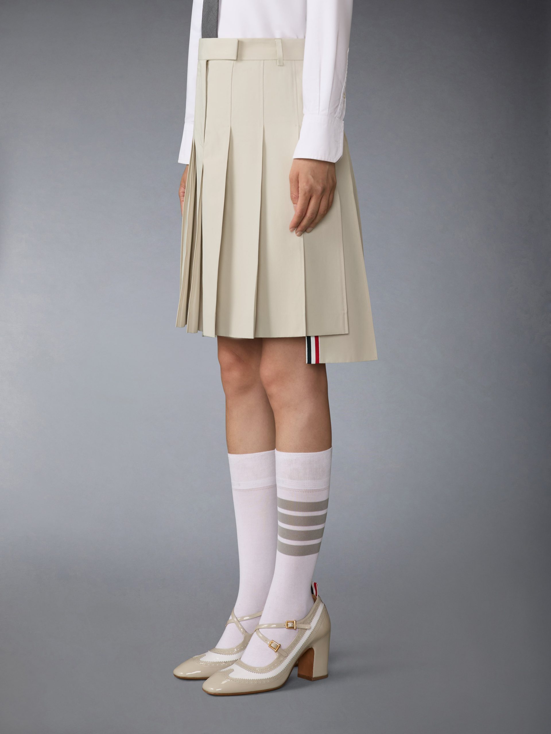 COTTON SUITING PLEATED SKIRT - Image 2