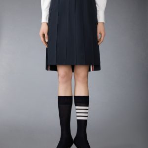 COTTON SUITING PLEATED SKIRT