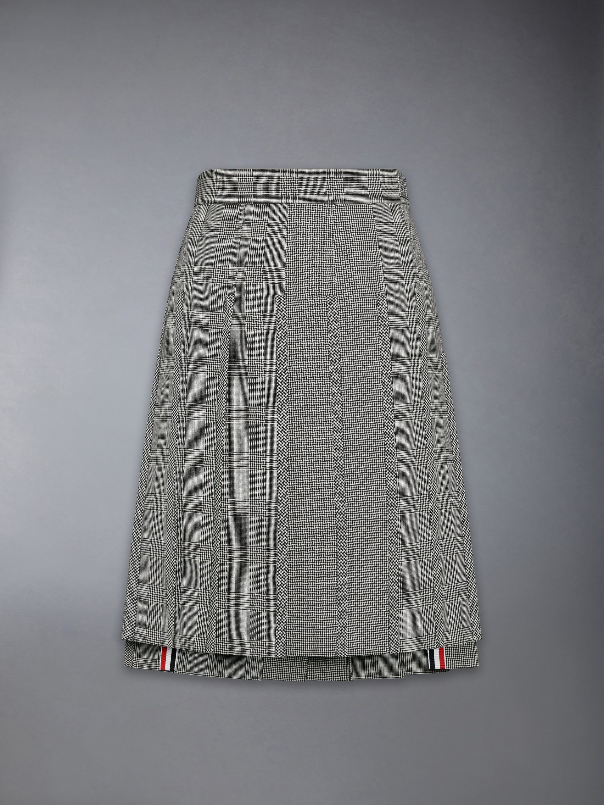 FUNMIX HOUNDSTOOTH FRESCO PLEATED SKIRT - Image 7