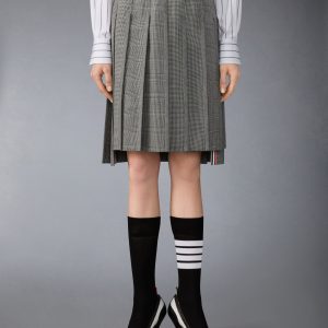 FUNMIX HOUNDSTOOTH FRESCO PLEATED SKIRT