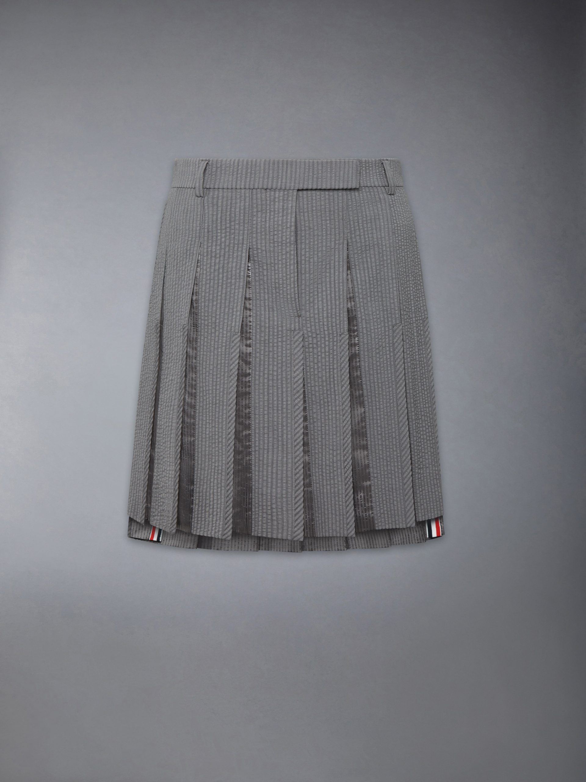 WOOL SEERSUCKER PLEATED LOW RISE PLEATED SKIRT - Image 6