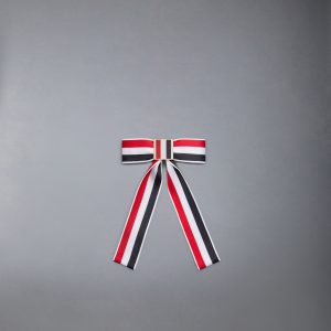 SATIN RWB BOW BARRETTE