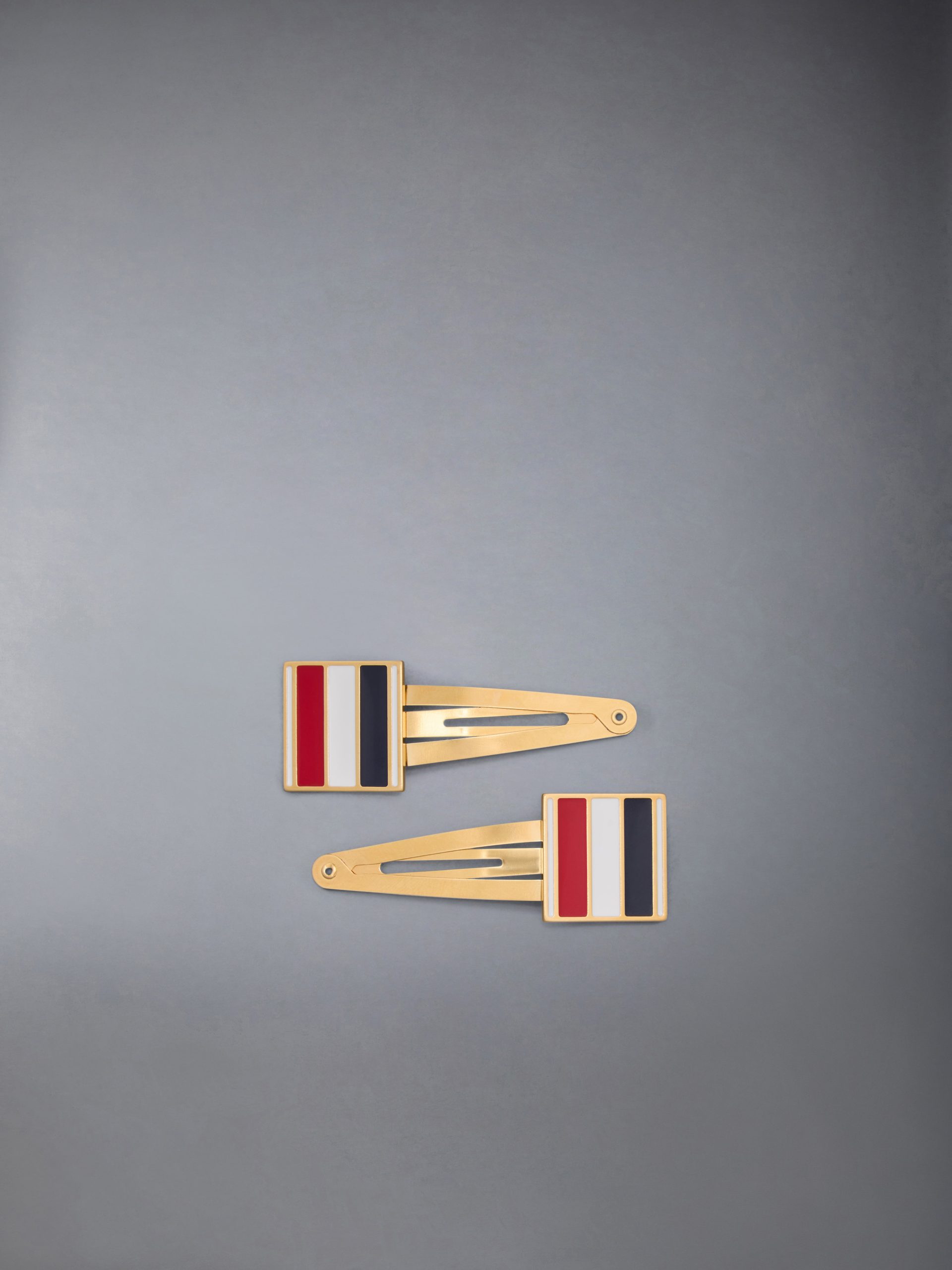 2-PAIR RWB FLAG HAIR CLIPS