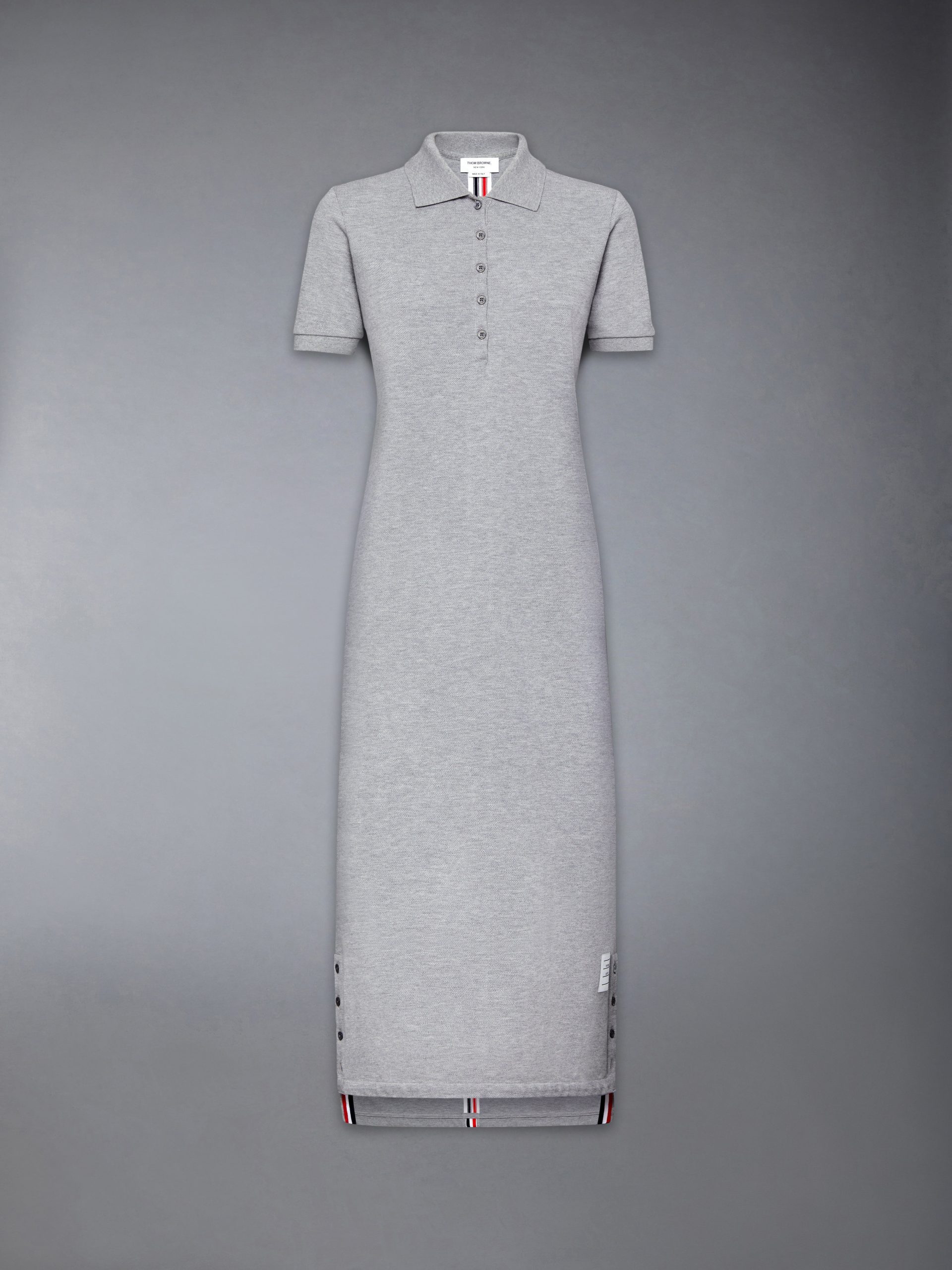 CLASSIC COTTON PIQUE CENTER BACK STRIPE MAXI POLO SHIRTDRESS - Image 7