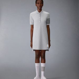 TEXTURED PIQUE 4-BAR POLO DRESS