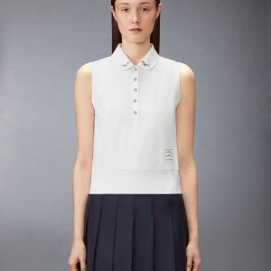 JERSEY EMBROIDERY SLEEVELESS POLO