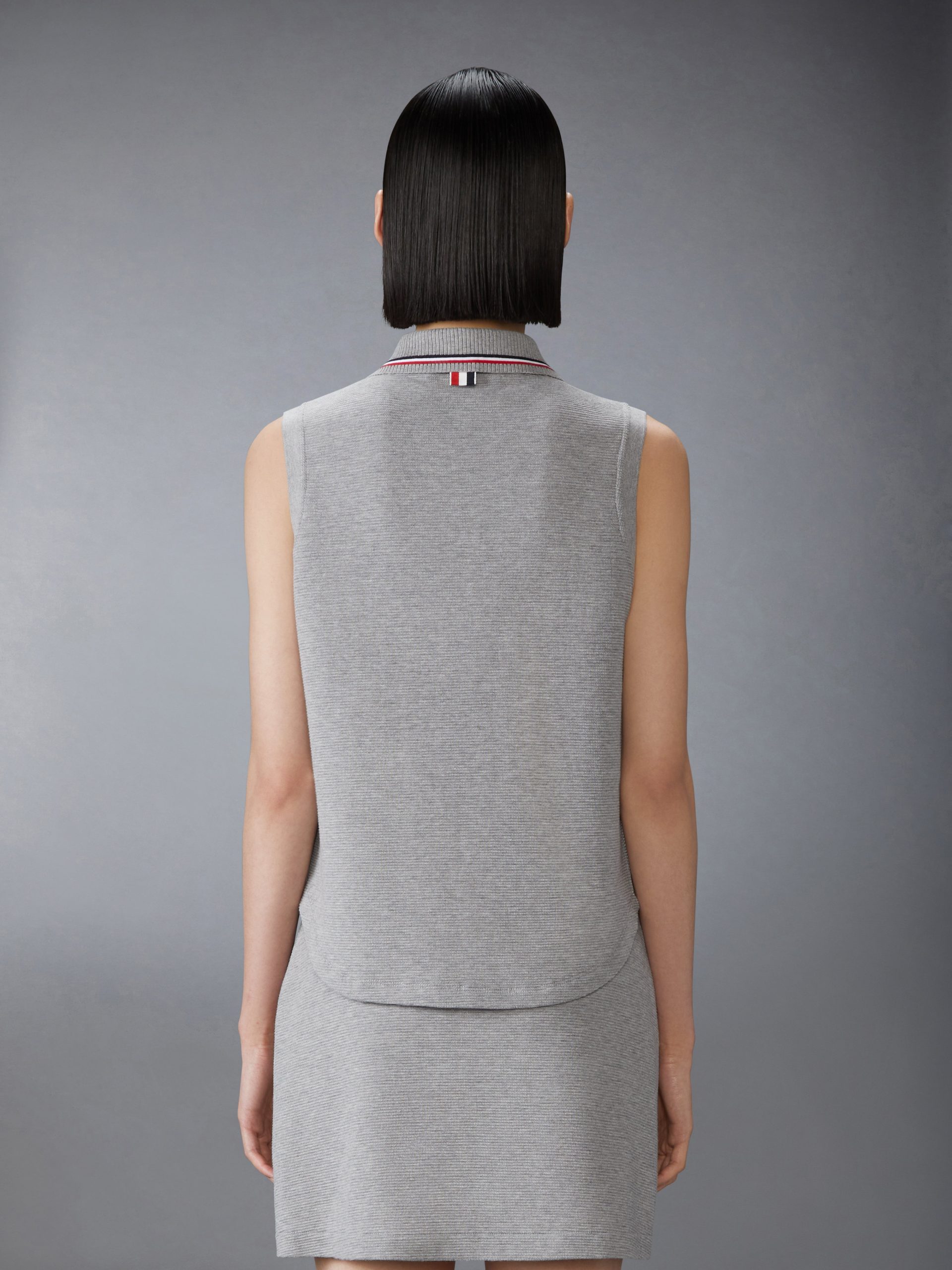 COTTON WAFFLE SLEEVELESS BUTTON SHIRT - Image 2