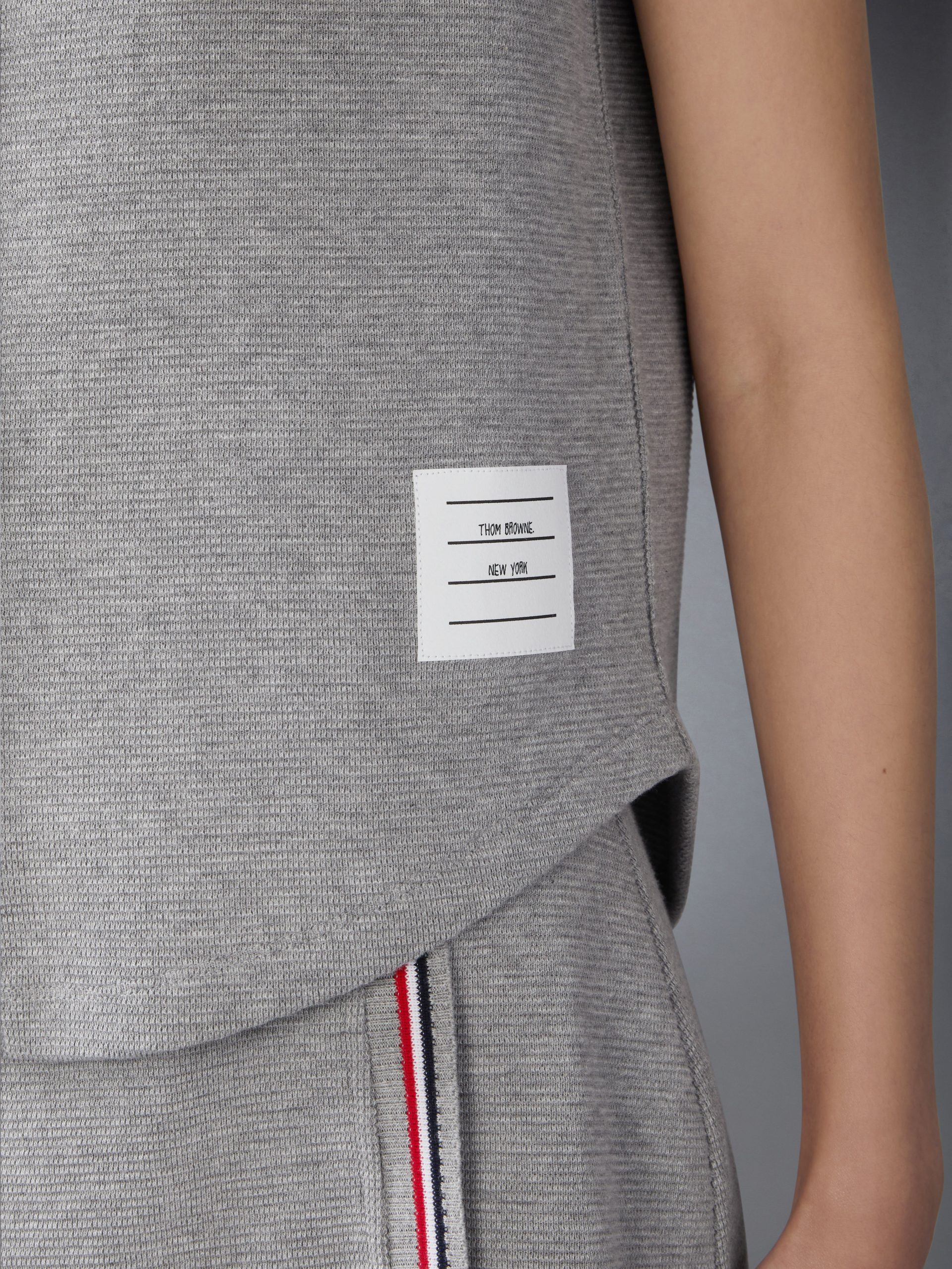 COTTON WAFFLE SLEEVELESS BUTTON SHIRT - Image 4