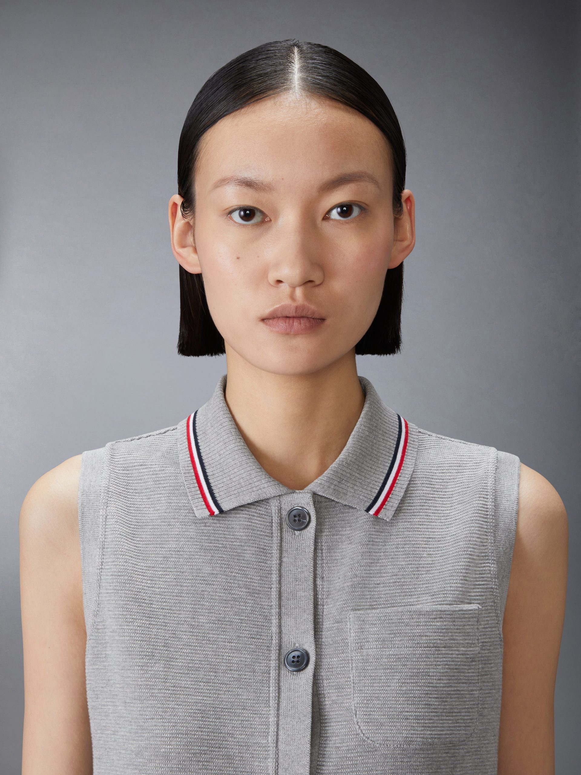 COTTON WAFFLE SLEEVELESS BUTTON SHIRT - Image 6