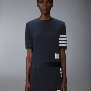 TEXTURED COTTON PIQUE 4-BAR TEE