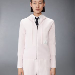 SOLID LOOPBACK 4-BAR ZIP UP HOODIE