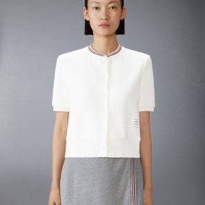 COTTON WAFFLE SHORT SLEEVE CARDIGAN